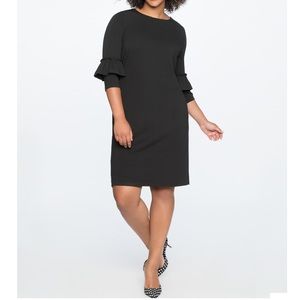 eloquii black ruffle sleeve dress size 22